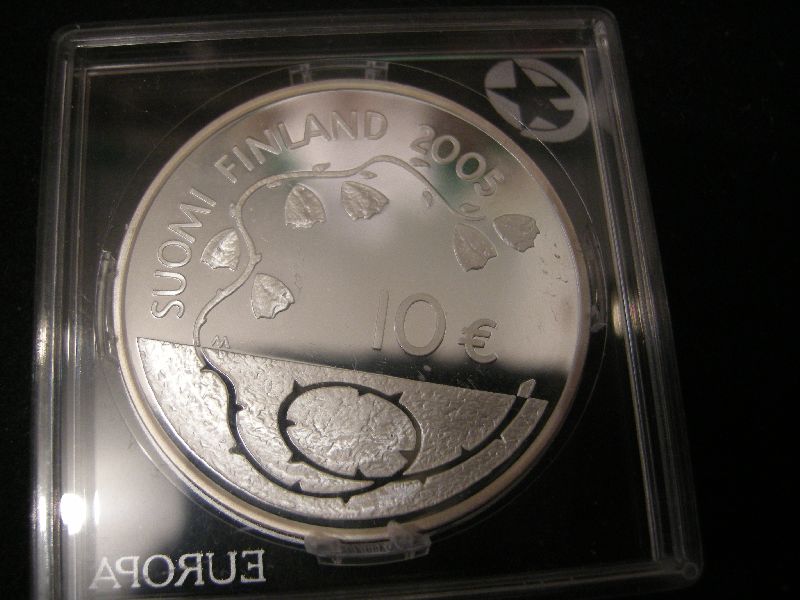 (afbeelding voor) 10 Euromunt Finland 2005 Proof 60 jaar vrede en vrijheid